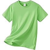 PATPAT Boys Neon Shirt 5T to Youth Dry Fit Athletic UPF 50+ T Shirts Short Sleeve Rash Guard Performance Sports Undershirt