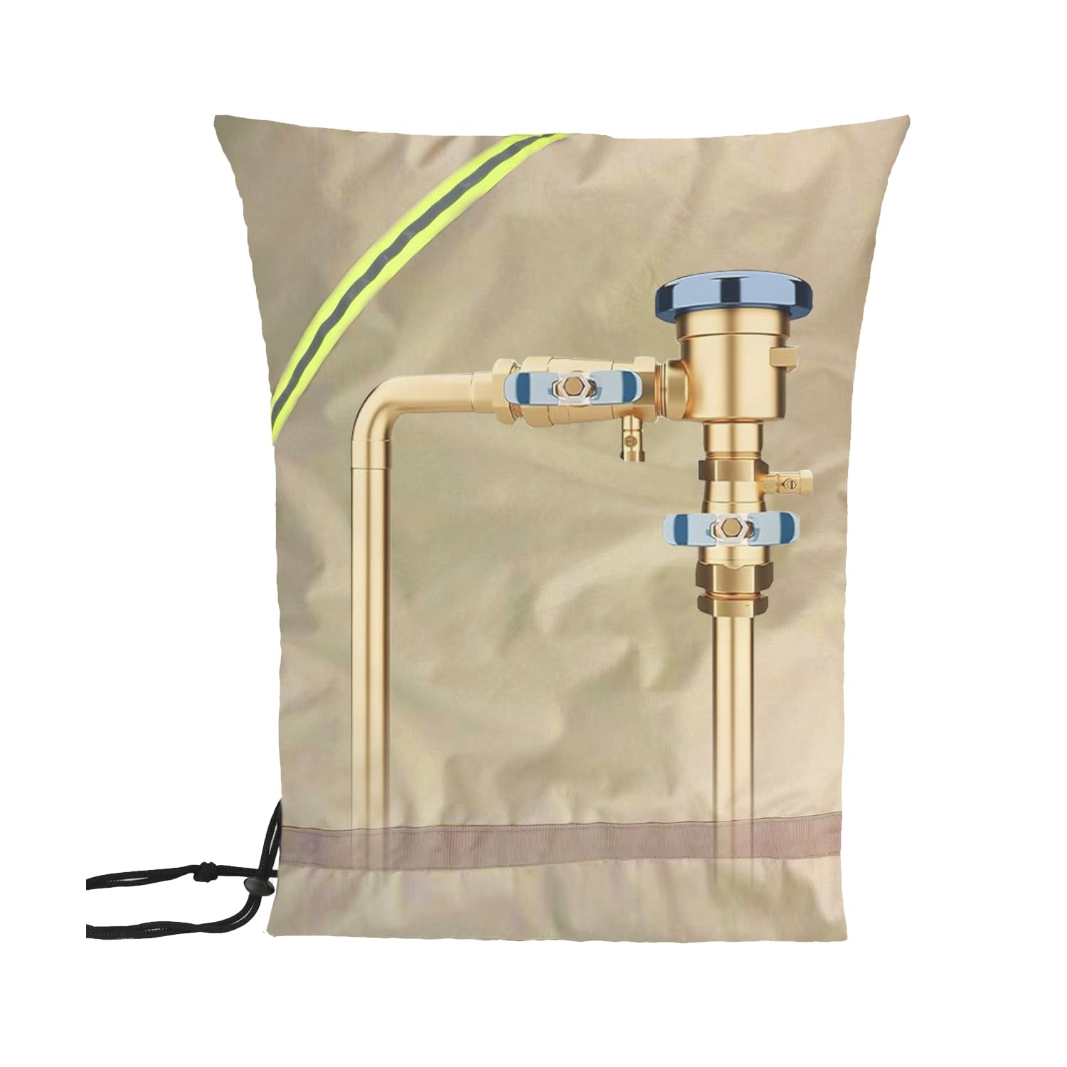 Photo 1 of **DOESN'T GIVE INSULATION AS LISTED*** Outdoor Faucet Covers for Winter Freeze Protection, 16” x 20" Backflow Preventer Insulation Cover, Waterproof Pipe Insulation Cover for Snow, Sun Exposure - Beige