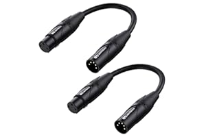 Cable Matters 2-Pack 5 Pin to 3 Pin DMX Lighting Cable - 6 Inches, 5Pin Male to 3Pin Female XLR/DMX Adapter Cable, Black