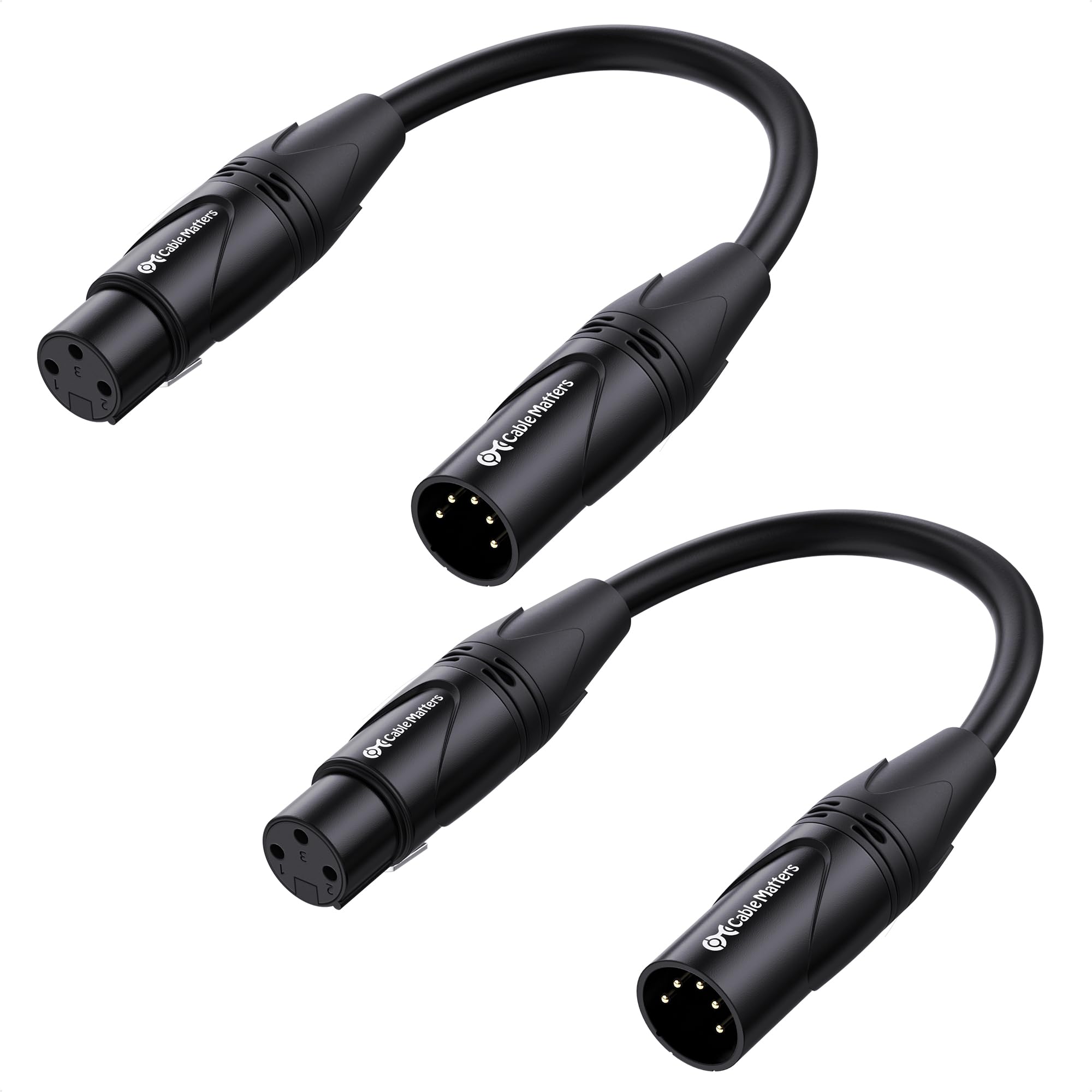 Cable Matters 2-Pack 5 Pin to 3 Pin DMX Lighting