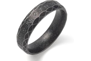 KIRTIJW Viking Rings for Men Norse Viking Raven Runes Vegvisir Compass Amulet Ring Jewelry for Men Women Boys Size 7-13