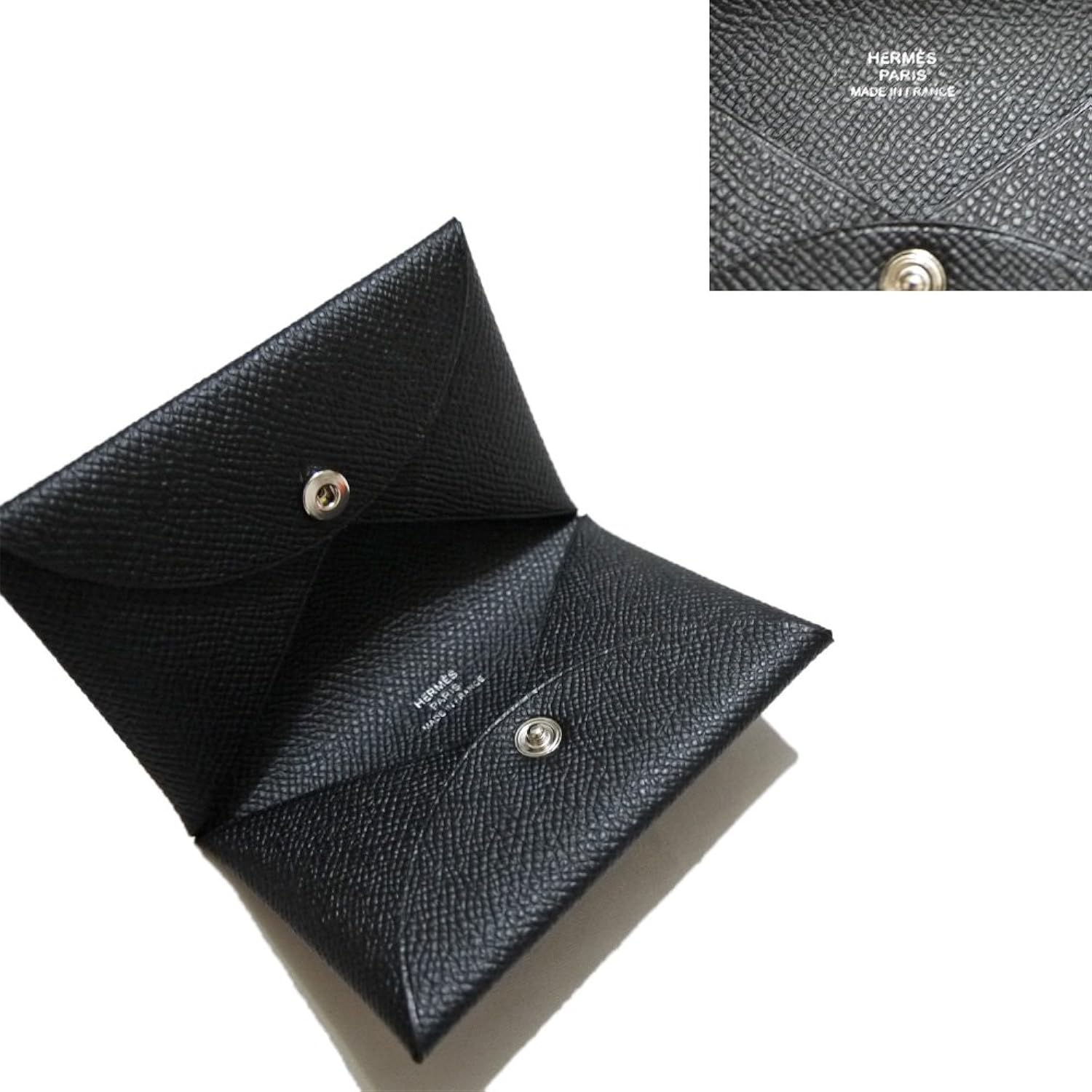 エルメス Hermes メンズ レザーカードケース 名刺入れ Calviカルヴィ 黒 Hermes 並行輸入品 B07dvst5f3 名刺入れ