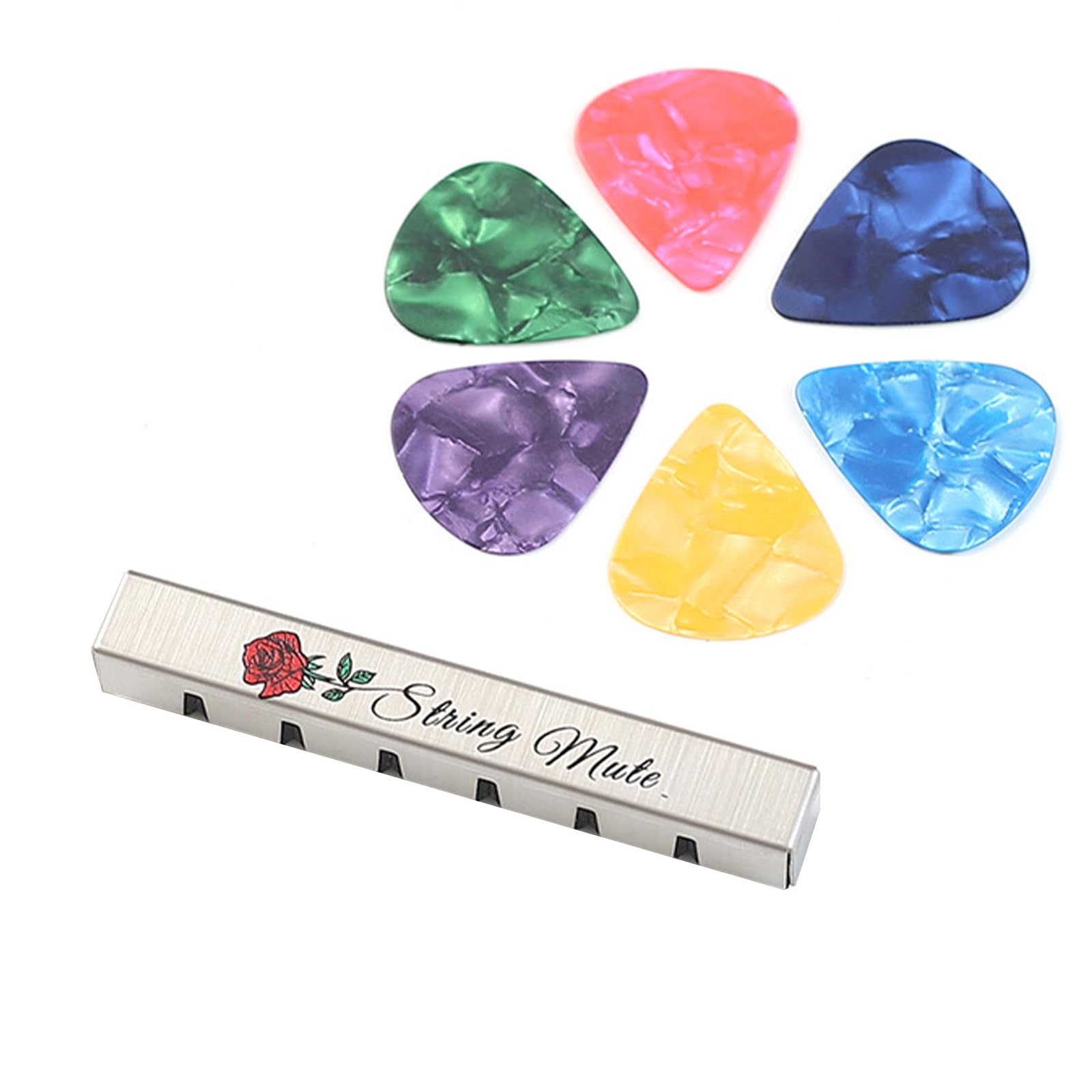 Cachpib Guitar Mute Pad Noise Reducer Silencer Guitar Bass String Mute Musical Instruments Parts Accessories for Electric Wood Acoustic Guitar Metal Mute