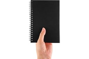 DSTELIN Blank Spiral Notebook, 1-Pack, Soft Cover, Sketch book, 100 Pages / 50 Sheets, 7.5 inch x 5.1 inch (Black)