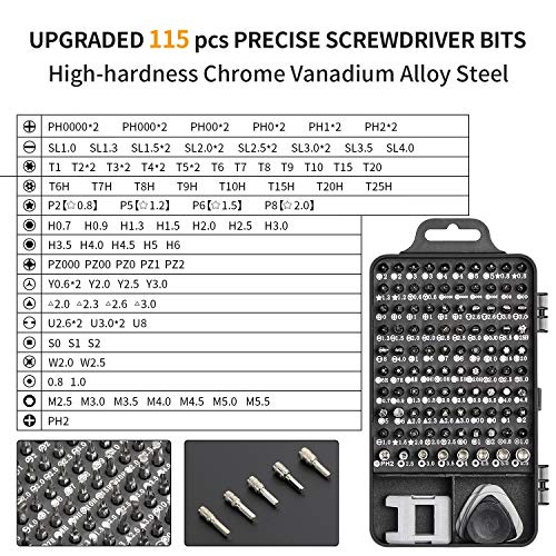 Feinmechaniker Schraubendreher Set, Faireach 115 in 1 Präzision Werkzeugset, Magnetisches Fein Reparatur Satz… – Bild 4