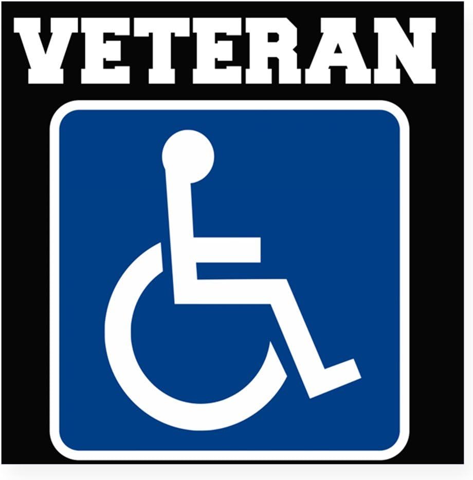 CafePress Disabled Handicapped Veteran Sticker Square