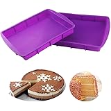 Orgrimmar 2 Pcs Silicone Rectangular Cake Pans Mold Bakeware Bread Baking Pan Non Stick Easy Demoulding Purple