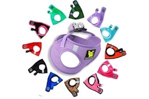 EcoBark Small Dog Harness - Step in Reflective Soft Luxury Mesh Ultra Padded Harness for Puppies, Toy Breeds, and Small Dogs - Comfortable & Secure Halter - Adjustable Pet Vest Wrap (Small, Lavender)