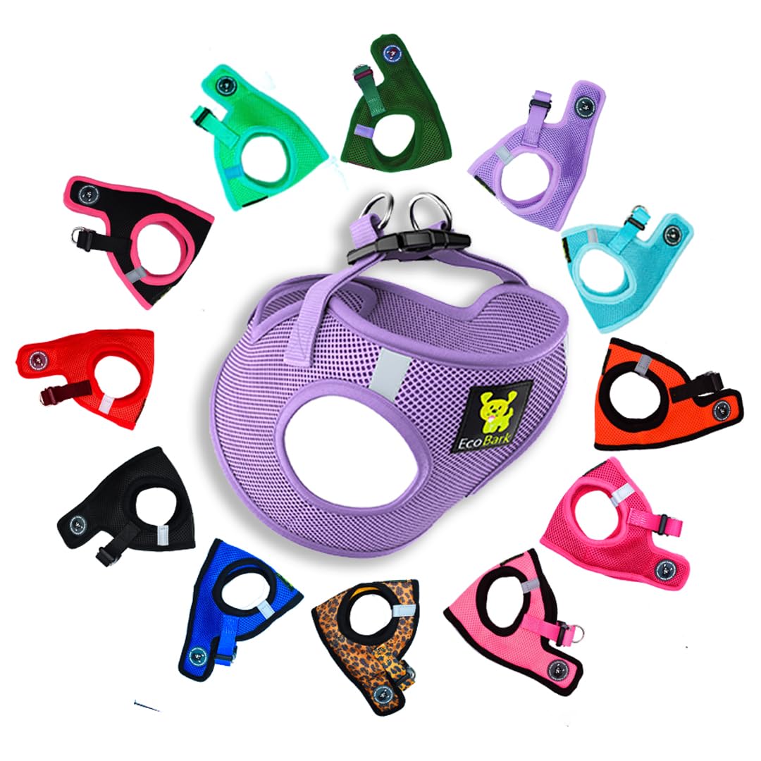 Photo 1 of EcoBark Step in Dog Harness - Eco-Friendly Dog Harnesses for Small and Medium Breed Dogs - Reflective and Adjustable Body Halter Vest - Soft Mesh Toy Breed Harness (Lavender, Medium)