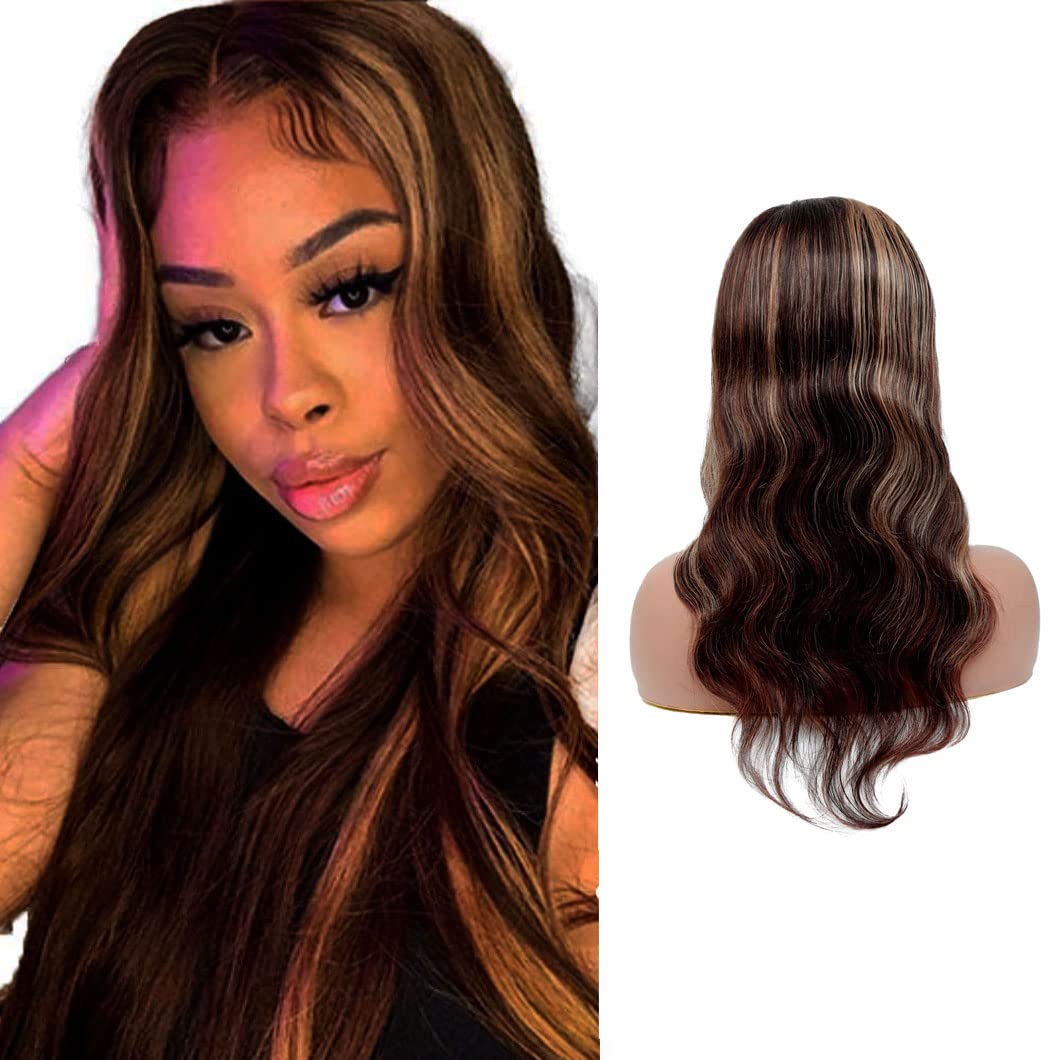 Lace Front Wigs Blonde Human Hair Wig Highlight Wig P427 Body Wave Wigs 9A Brazilian Virgin Hair Wig 4X4 Free Part Lace Closure Wig Pre Plucked With Baby Hair 150% Density 24 Zoll