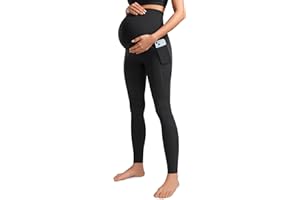 CRZ YOGA Womens Butterluxe Maternity Leggings with Pockets Over The Belly 28" - Soft Workout Active Yoga Pregnancy Pants