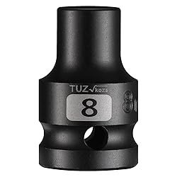 1/2 Inch Drive 8mm Shallow Impact Socket, Chrome