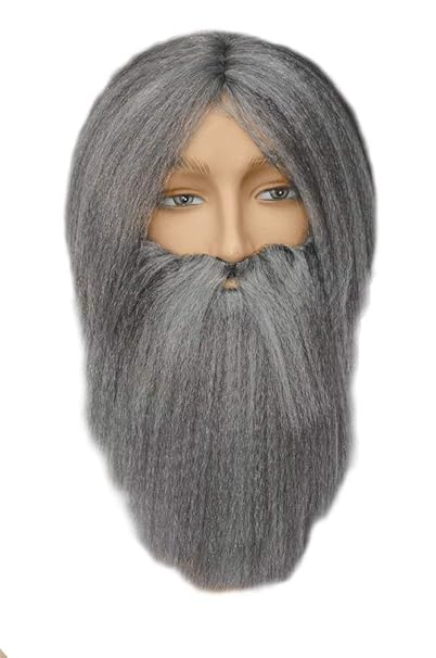 Amazon Com Lacey Wigs Chinese Man Old Grey Mist Costume Wig