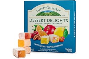 Liberty Orchards, Dessert Delights - Fruit and Nut Candies - Turkish Delights Lokum Candy - Natural, Vegan, Gluten-Free - 10 Oz.