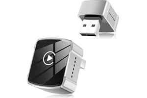 CVICOE Wireless CarPlay Adapter for Apple iPhone-Compatible with iOS 10+ and 2015+ Cars, Mini Dongle Converts Wired to Wireless with Low Latency, Plug-and-Play with Auto-Reconnect and USB-C Support （Silver）