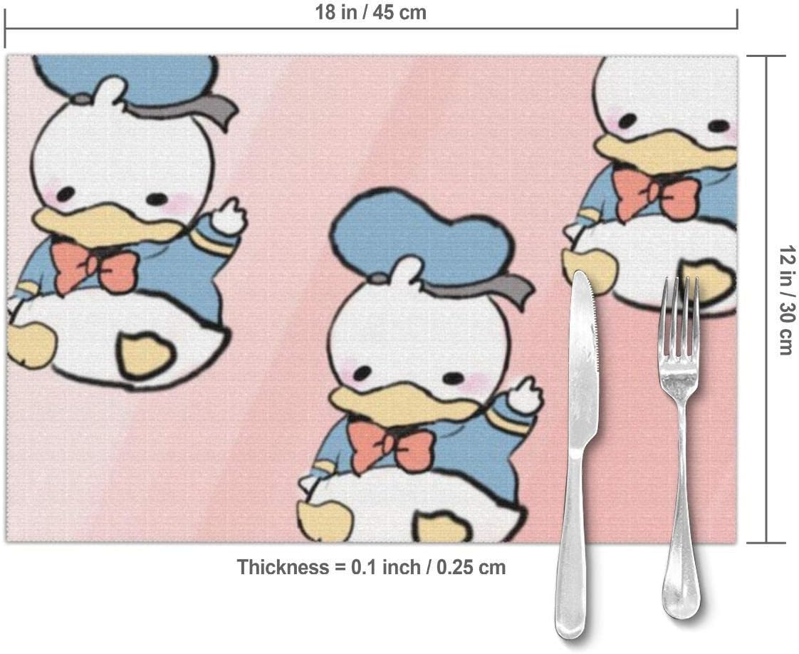 Amazon ドナルドダック赤ちゃんの壁紙 ランチョンマット 滑り止め 断熱 家庭レストラン用 食卓飾り お手入れ簡単 かわいい おしゃれ 6枚セット プレース マット ランチョンマット オンライン通販