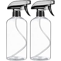 Empty Plastic Spray Bottles 16oz/500ml Clear Spray Bottle Refillable Containers Durable Adjustable Black Trigger Sprayer…