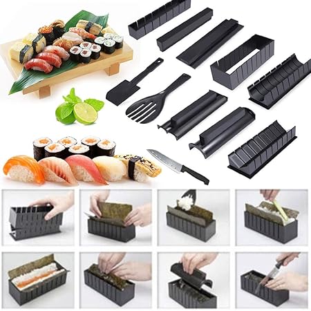 JUEYAN 11 STK Sushimaker Sushi Maker Kit DIY Sushi Set 5 Formen Sushi Rollen Maker