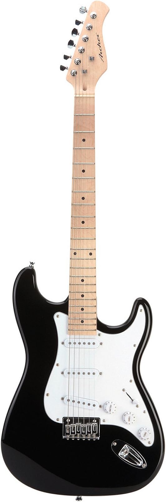 Archer SS10BKNEW Electric Guitar with Maple Neck, Black Finish