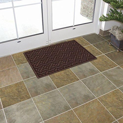 TrafficMASTER Textures Plush Parquet Brown 24 in. x 36 in. Recycled Rubber Door Mat