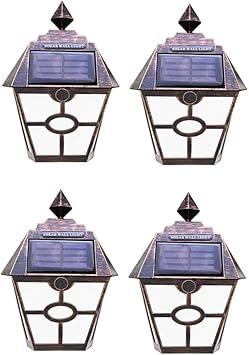 Led Solar Aussenleuchten Kupfer Rot 2pcs Wasserdichte Wand Panel Retro Panel Hexagon Wandleuchten Wireless Security Lampe Fur Gartenhaus Garage Hof Wall Staircase Patio Etc Warmlight 4 Amazon De Kuche Haushalt