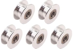 WINSINN GT2 Idler Pulley - 20 Toothless, 5mm Bore, for 6mm Width Timing Belt, Aluminum - Ideal for 3D Printers, CNC Machines (5-Pack)