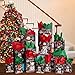 42-Pc. Chalkboard Snowman Gift Bag Set - Winter Christmas Design for Kids and Adults - 14 Small, Medium, and Large Bags with 28 Red and Green Tissue Papers - Best for Presents and Party Favors