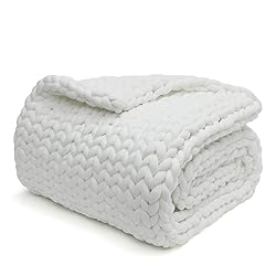 YnM Weighted Blanket, Handmade Chunky Yarn Knitted