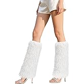 XEPST Fur Fuzzy Leg Warmers Furry Boot Covers for Women Girls, Warm Fluffy Leg Warmer for Party Costumes, 35 cm