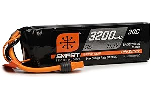 Spektrum Smart RC LiPo Battery Pack: 3200mAh 3S 11.1V 30C with IC3 Connector (EC3 Compatible), SPMX32003S30 , Black