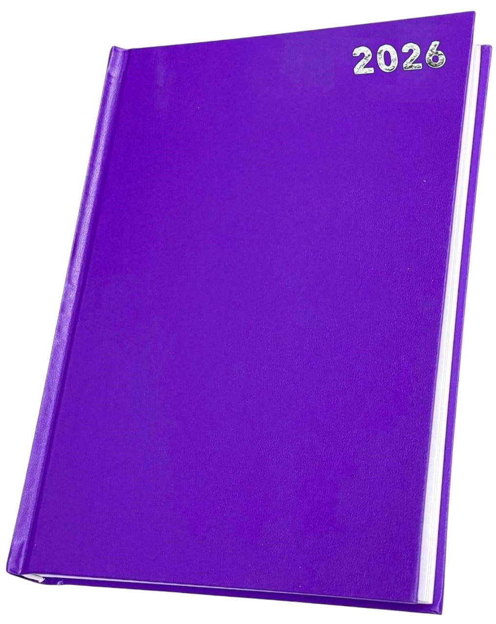 PaulStore 2026 Diary A4/A5/A6 Pastel Colour Fashion Week to View, Day A Page Desk Diary (Purple, A4 Day A Page)