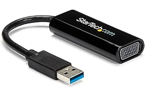 StarTech.com USB 3.0 to VGA Adapter, USB to VGA Monitor Converter for Windows, Slim (no Support for macOS/ChromeOS/Linux)