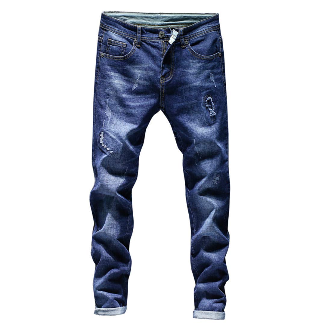 NIU Jeans for Men Slim Streetwear Ripped Pants Denim Clothes Distressed