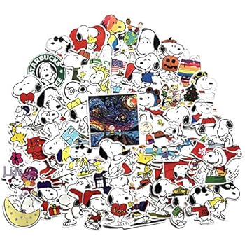 Cartoon Cute Style Dog Snoopy Stickers for Laptop Stickers Motorcycle Bicycle Water Bottle Skateboard Luggage Decal Graffiti Patches 62pcs Stickers