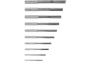 PNYZIK 10 PCS Reamer Set 1/8-15/32 Inch, HSS H8 Chucking Reamer Set for Lathe Machine, Straight Chucking Machine Cutter Milling Reamer Kit (3mm 4mm 5mm 6mm 7mm 8mm 9mm 10mm 11mm 12mm)