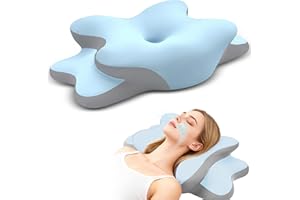 Sleep Apnea Pillow with Neck Pain & Snoring Relief -Orthopedic Cervical Pillow, Ergonomic Contour Memory Foam Pillow for Side
