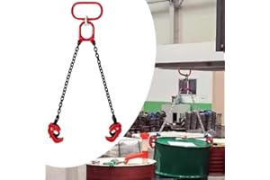Updated Chain Slings Lifting Clamp, Drum Lifter Handling Equipment with 2 Leg Grab Hooks, Barrel Lifting Tongs for Engine Hoi