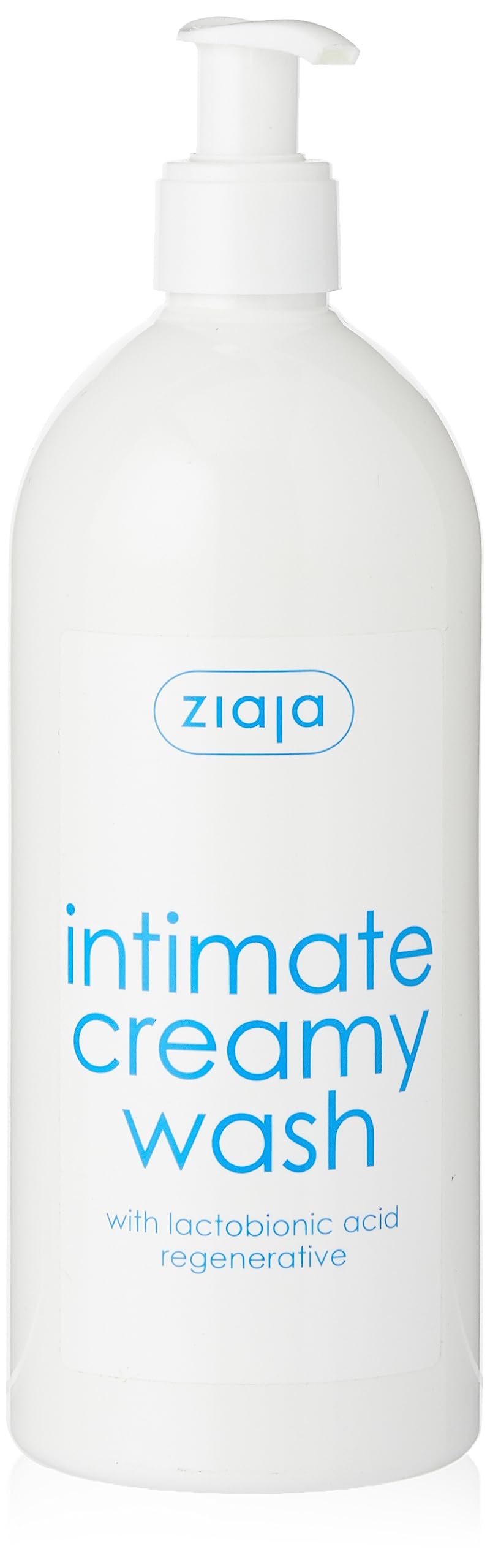 Ziaja Intimate Creamy Wash with Lactobionic Acid, 500 ml - Gentle pH-Balanced Cleanser, Pump Dispenser