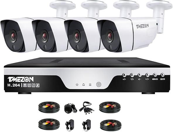 Amazon Co Jp Tmezon 400万画素 防犯カメラ4台 フルハイビジョン 防水 夜間監視 屋内 屋外 Cctv防犯 監視カメラ監視カメラキット 4chレコーダー 400万画素 フルハイビジョン Cctv 防犯 監視 Iphone Android スマホ Pc 遠隔監視 動体検知 日本語操作システム Hddなし
