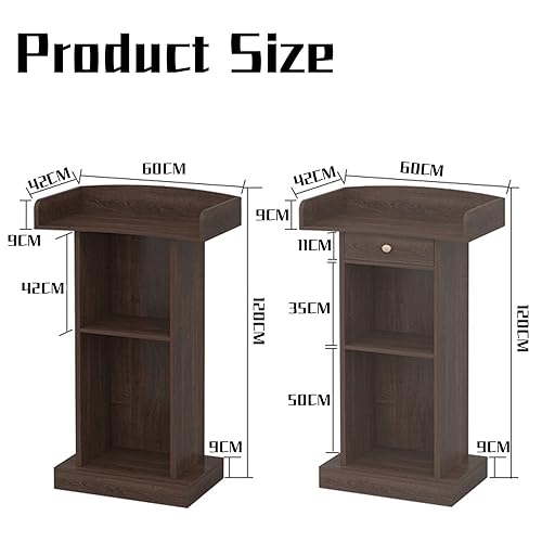 KUMIAO Wood Podium, Church Pulpit, Floor Standing Podium With Storage Shelf - Ideal For Church, Office, School - Easy Assembly - Reception Desk - Speaking Lectern, Construction - View #12