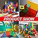 NEOPUZZLE Magnet Building Tiles 120 Pcs Magnetic Building Tiles ,3D Magnet Blocks Set with 2 Wheels, Magnetic Toys for Kids Children Toddlers