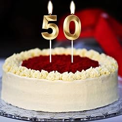 50th Birthday Candles for Cakes Numbers Candle