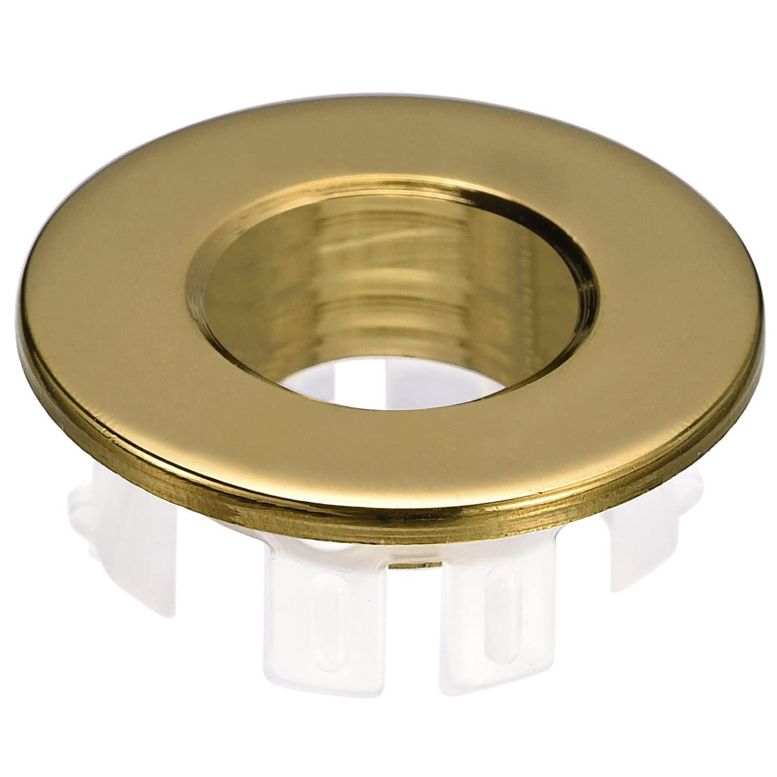 Gold Sink Overflow Cover – Brass-Plated Copper Trim Ring for Bathroom & Kitchen Basin, Fits 22-24mm Hole, 1 Pc