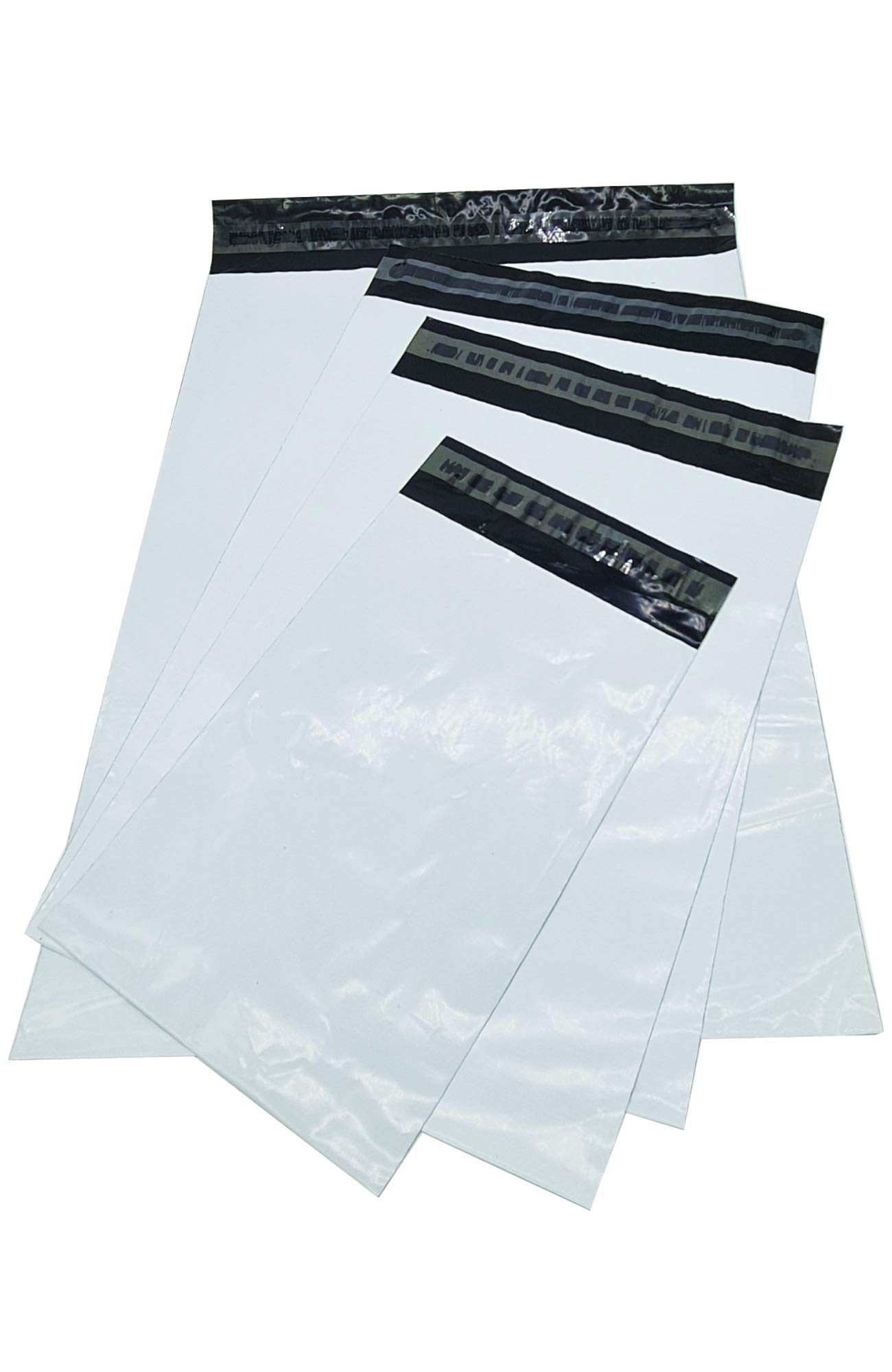 EJRange White Mixed Mailing Bags - Strong Postage Bags ECO Friendly Plastic Packaging Postal Envelope Mailers Jiffy Bags Pack of 100(25 Each:6.5 x 9, 9 x 12, 10 x 14, 12 x16)