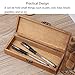 HaloVa Wooden Pencil Case, Wood Pen Pencil Storage Holder Stationery Box, Retro Eiffel Tower Student Tools Storage Box