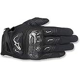 Alpinestars SMX-2 Air Carbon V2 Gloves - Black, Full-Grain Leather & 3D Mesh, Carbon Knuckle Protection, Touchscreen Compatible, Pre-Curved Design