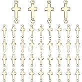 PH PandaHall Cross Charm Links, 40pcs Cross Pendants Cross Links Connectors Double Loop Cross Charms Center Charms for Easter Eid Mubarak Ramadan Decor Prayer Necklace Jewelry Making