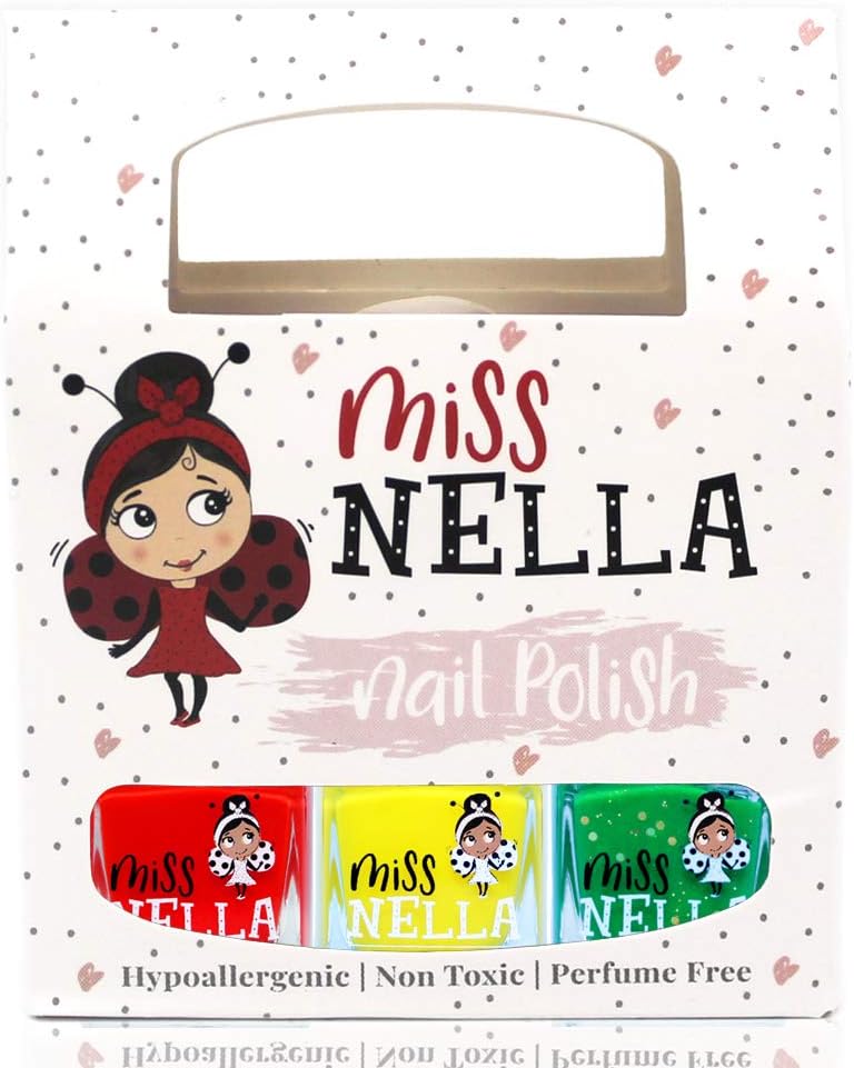 Miss Nella TRAFFIC LIGHTS- Peel Off, Odour Free, Water Base & Safe for kids nail polish pack of 3- Class Clown