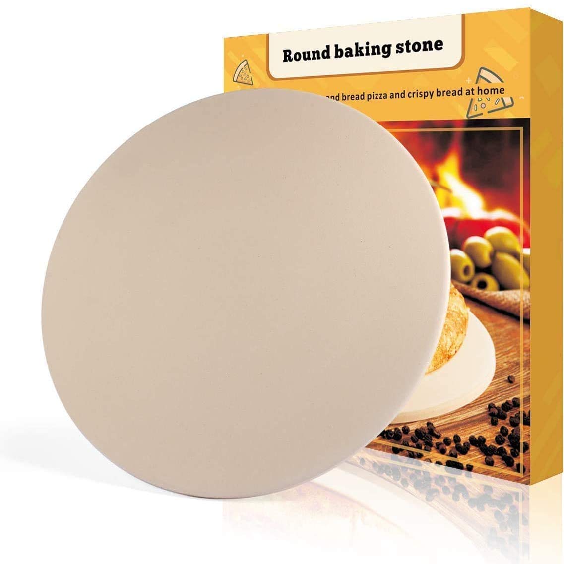 Buy Pizza Stone, 15''x 15'' Round Engineered Tuff Cordierite Durable