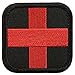 SpaceAuto Tactical Morale Patch Medic Cross Velcro Desert Military Badge - Black